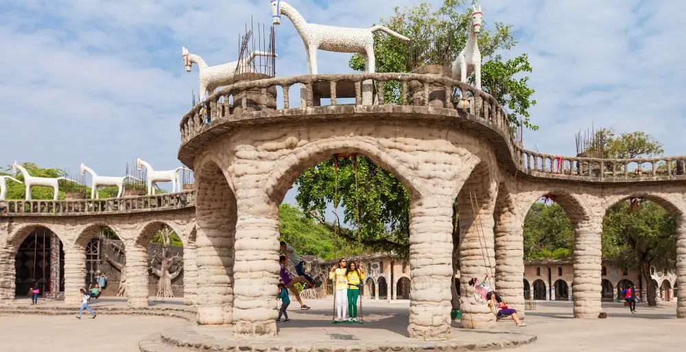Rock Garden of Chandigarh with sculptures and arches