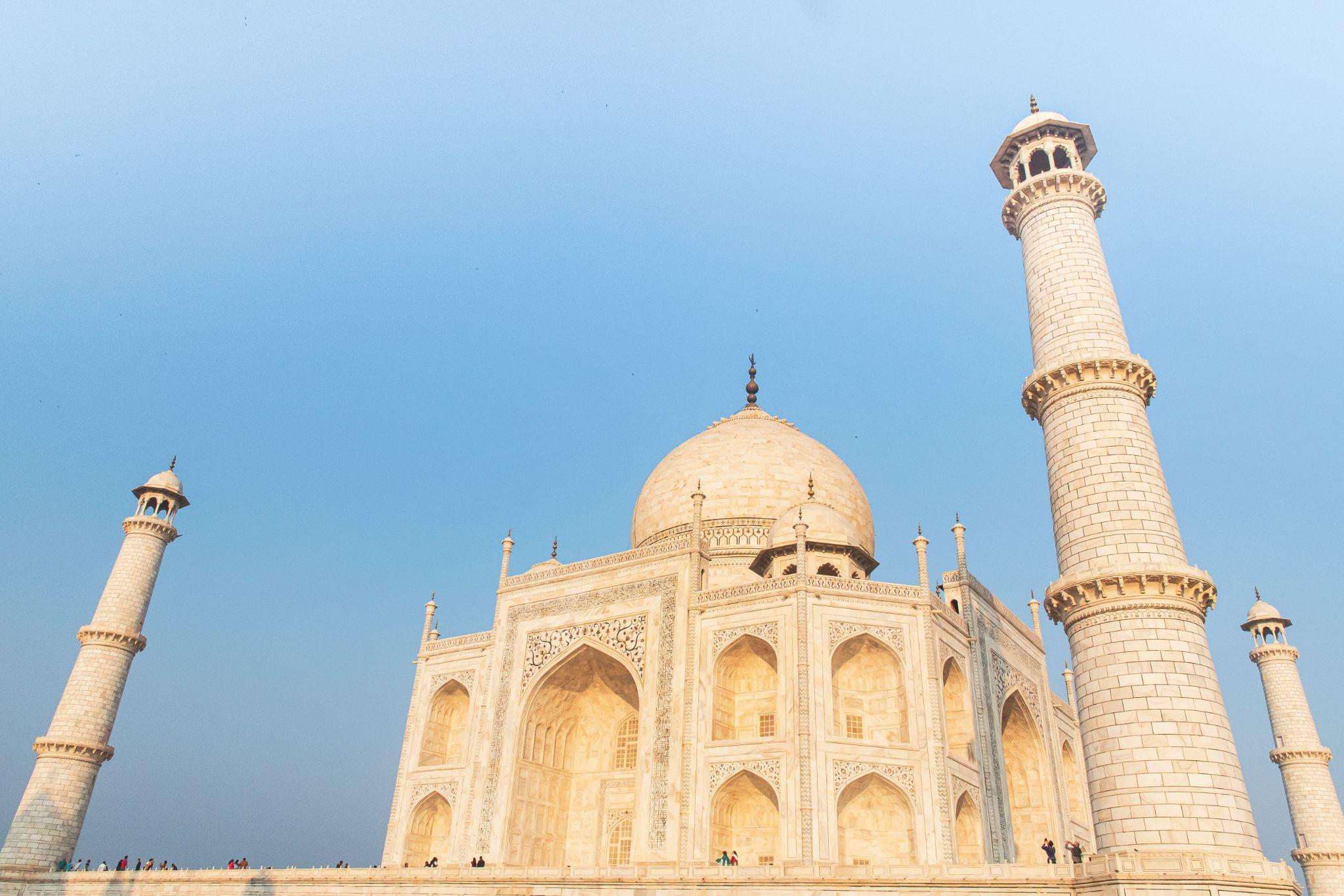 Iconic Taj Mahal view in Agra, perfect road trip destination from Delhi