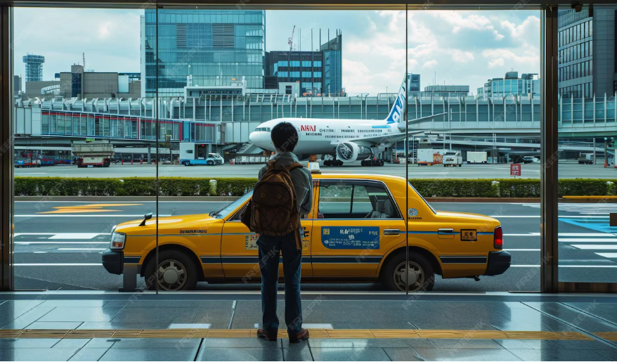 irport Signs Toward the Taxi 